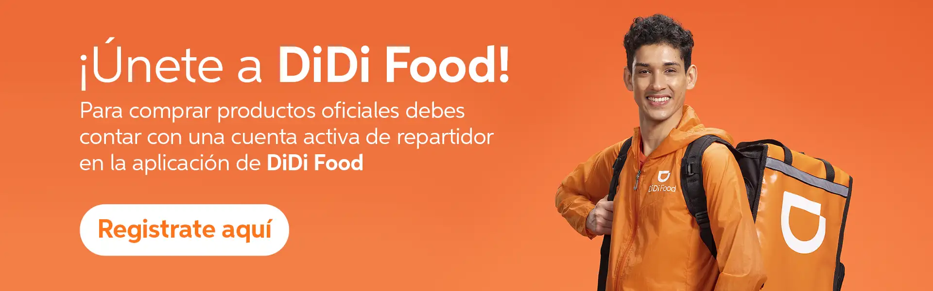 Únete a DiDi Food, regístrate aquí